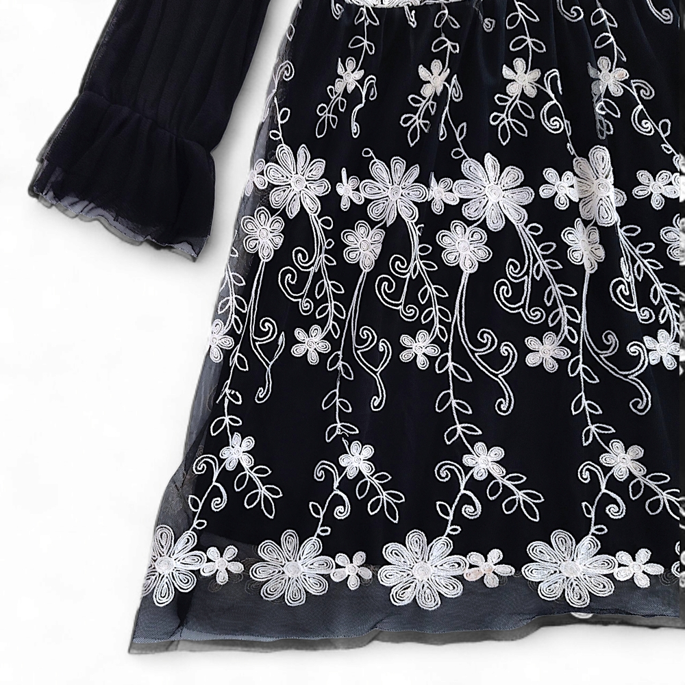 Young Essence Womens Embroidered Floral Ribbon Mini Dress Size Large - Picture 2 of 10